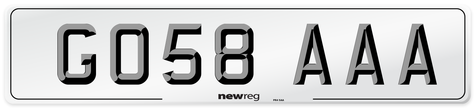 GO58 AAA Number Plate from New Reg
